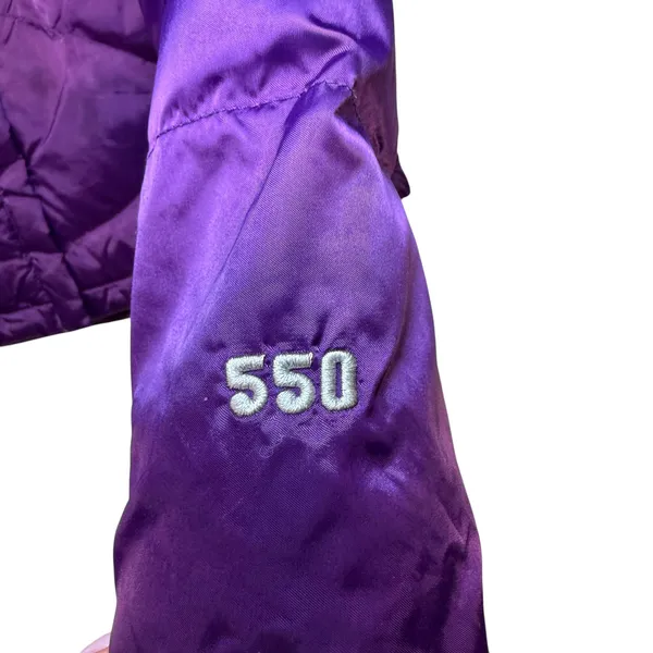 The North Face Womens 550 Down‎ Puffer Jacket Purple Diamond Quilted Small - Image 7