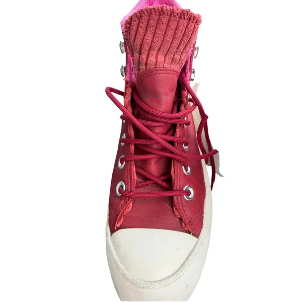 Converse Chuck Taylor All Star RED LUGG Gore-Tex Leather 5.5 WomensD - Image 5