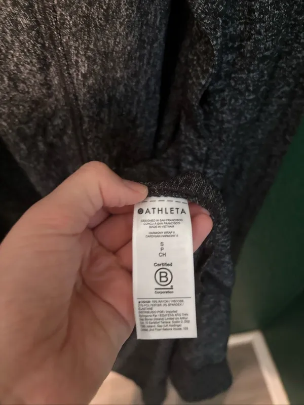 Athleta Women’s Gray Harmony Wrap Open Front Cardigan Sz Small - Image 4