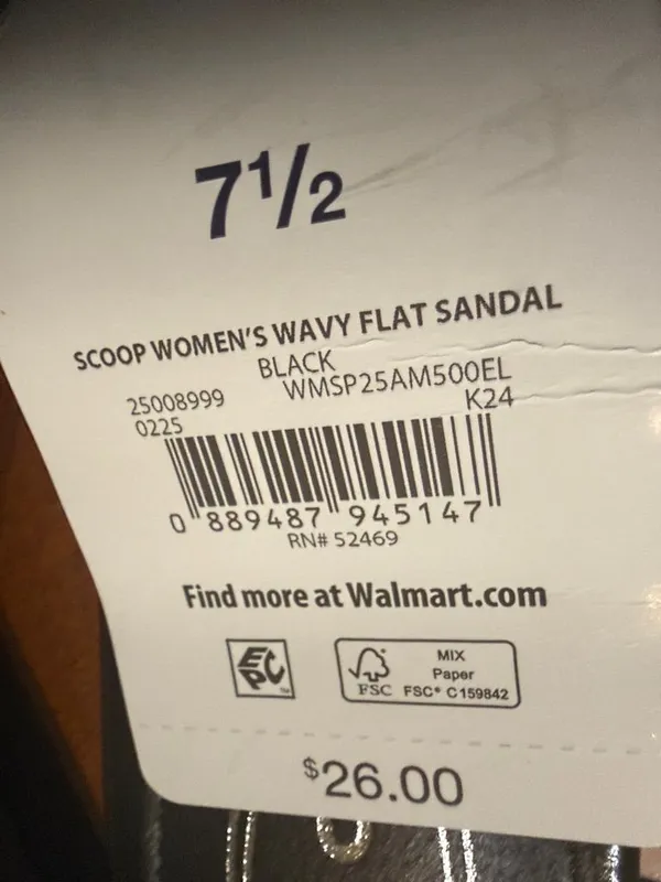 Scoop Womens Wave Slide Sandals size 7 1/2 - Image 3