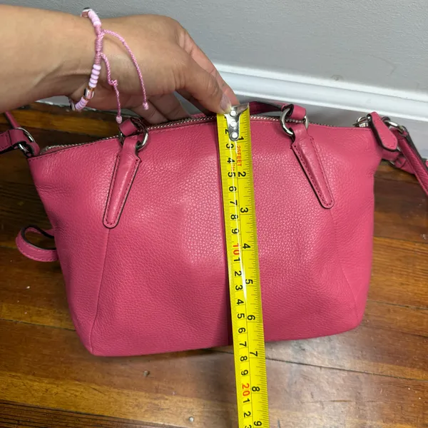Coach Kelsey Fuschia Pink Leather Tote/Crossbody Bag With Zipper Closure - Image 6