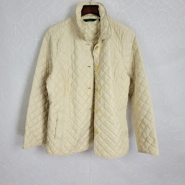 Wonder Womens Jacket Sz 24 White Puff Teddy Quilted Collared Winter Long Sleeve - Image 5