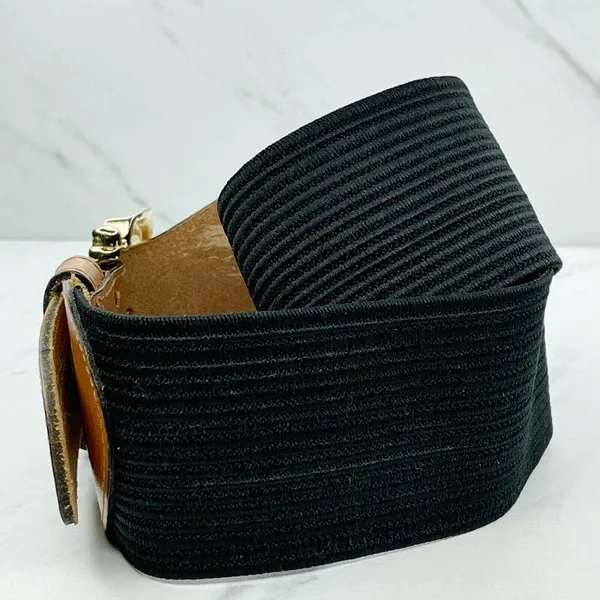 Vintage The Limited Stretch Belt Leather Trim Gold Hardware Medium (M) ✨ - Image 3