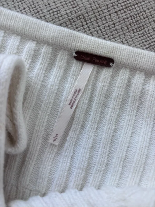 Free People Cotton Nylon Ribbed Knit Cropped Tank Top Small - Image 5