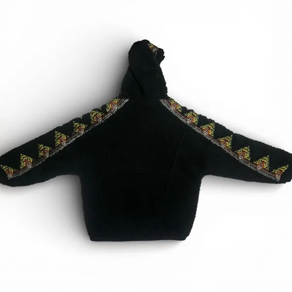 FP Movement by Free People Black Teddy Jacket with Patterned Sleeves - Image 5