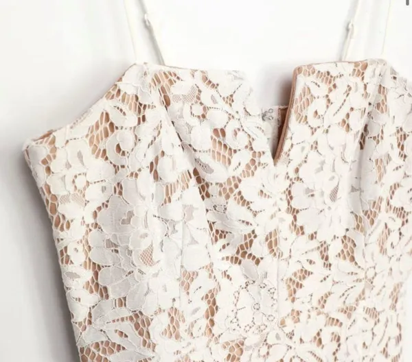 Lulus White Crochet Lace Bodycon Midi Dress - Image 3