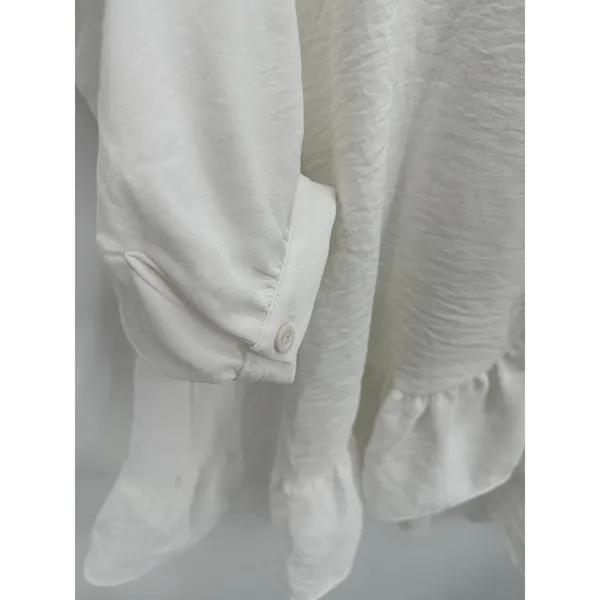Altar'd State Womens S White‎ Wrap Mini Dress Ruffle Long Sleeve Bridal NWT - Image 5