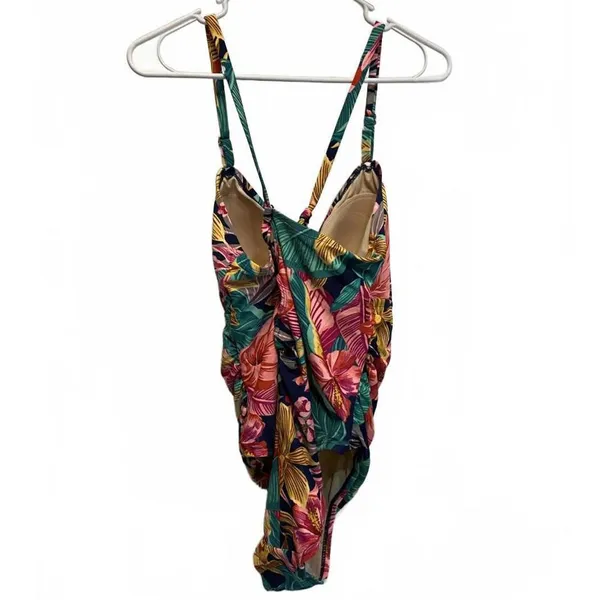 Kona Sol Floral Multicolor Tropical Floral One Piece Swimsuit Plus Size 18W - Image 4