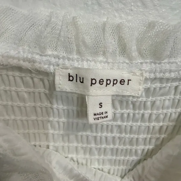 Blu Pepper White Swiss Dot Tulle Tiered Maxi Dress Sz S NWT - Image 6
