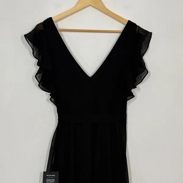 Lulus Ravishing Charm Maxi Dress Size Small‎ Black Ruffled Wrap High Low NWT - Image 10