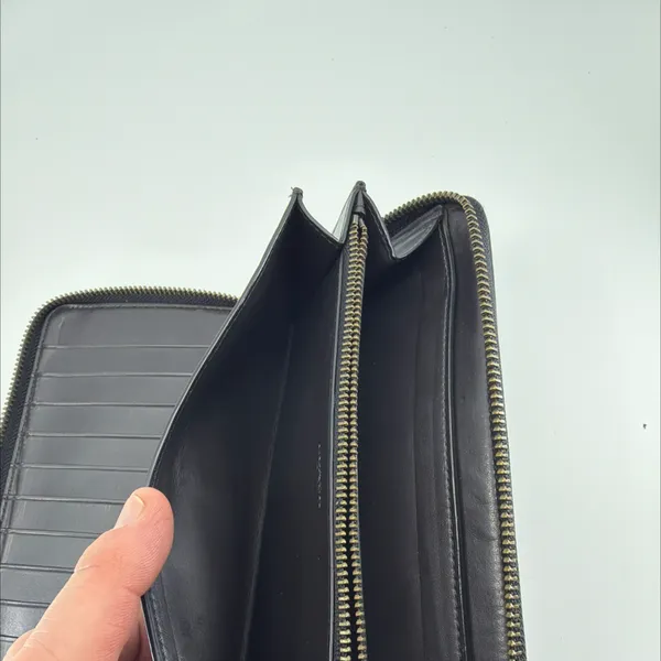 Coach Accordion Zip Brown/Black Signature Coated Canvas Wallet - Image 6