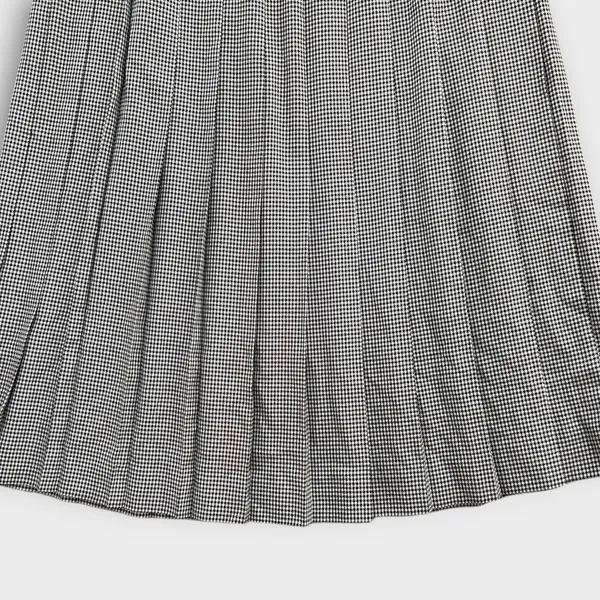 VTG Susan Bristol Black White Houndstooth Pleated Skirt Size 14 Preppy Academia - Image 4