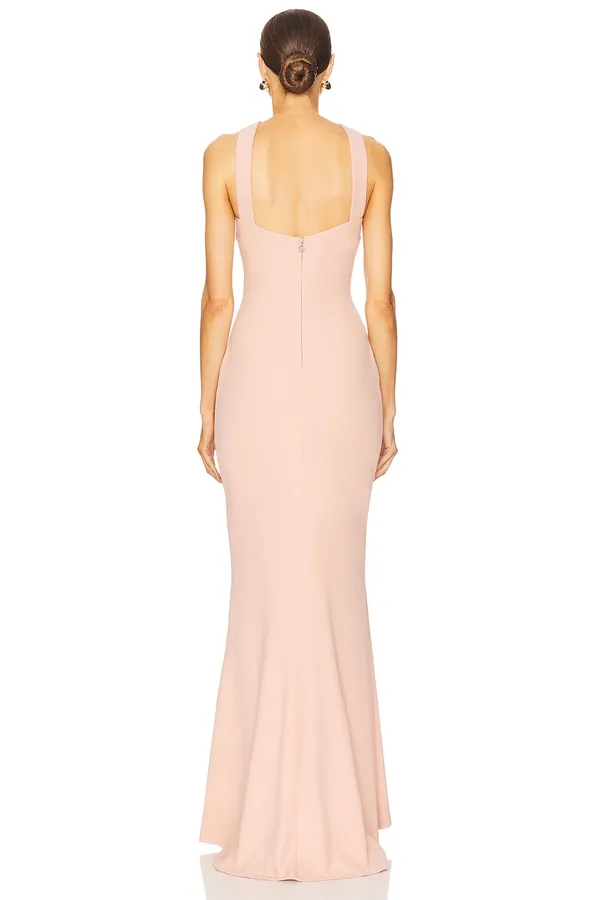 Blush Pink Cross‑Strap Mermaid Evening gown Dress NEW - Image 4