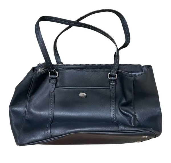 Coach | Vintage Black Peyton Leather Jordan Double-Zip Carryall Tote Purse Bag - Image 5