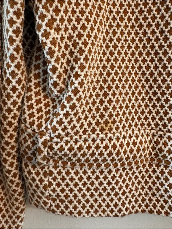 Maeve Anthropologie Blazer Womens Small Brown Geometric Knit Cropped - Image 5