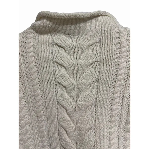 Anthropologie Pilcro Crop‎ Rolled Neck Cable Knit Sweater Ivory Women's Size Sm - Image 3