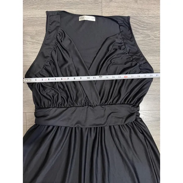 KOH KOH Black Maxi Dress 2X Sleeveless Wrap V-Neck Plus Formal Gown Wedding‎ - Image 6