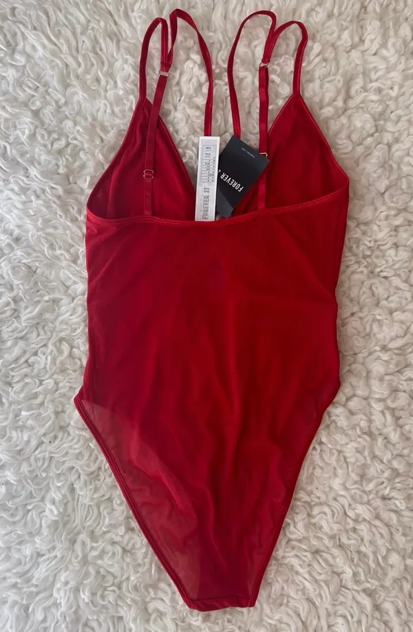 Red Bodysuit Forever 21 Forever - Image 4