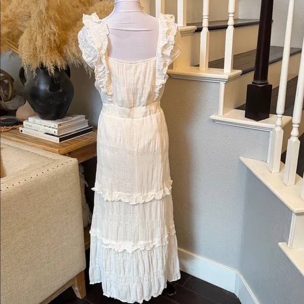 Betsey Johnson Snow White Ruffled Sleeveless Tiered Midi Dress Size Large - Image 6
