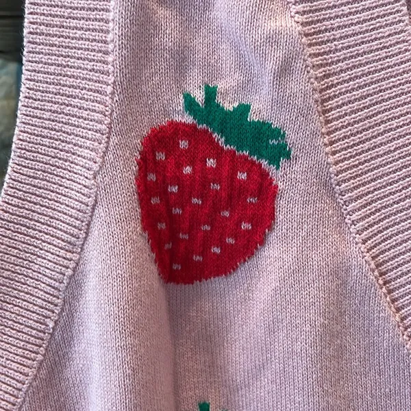 Hot Topic Pink Strawberry Sweater Vest - Image 3