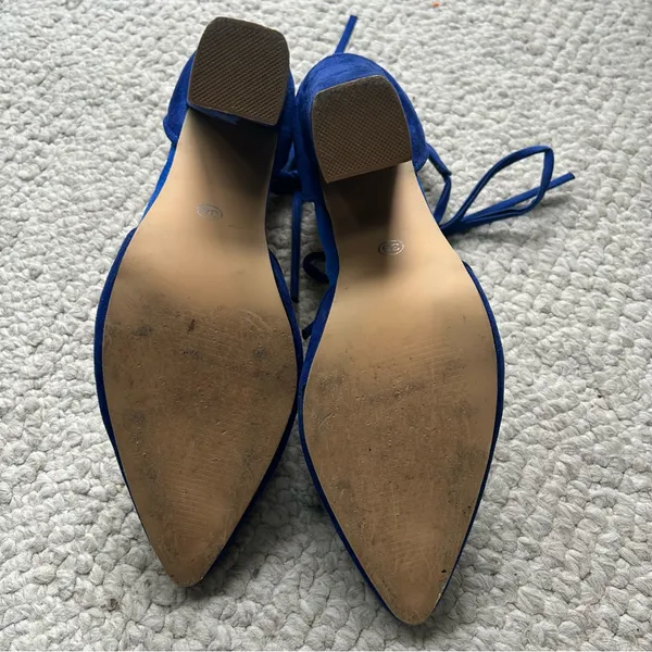 Blue High Heel Shoes By with Strappy Ties Women Size 7.5 Pumps - Image 7