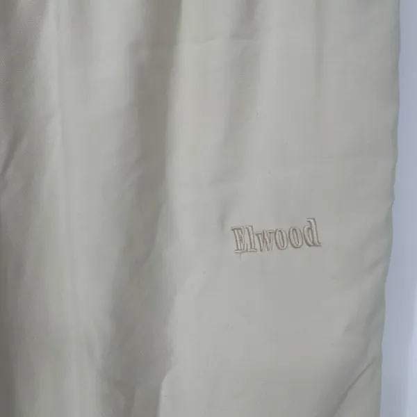 Elwood Dume Nylon Pants Large Cream Lined Drawstring Athletic Straight Leg - Image 11
