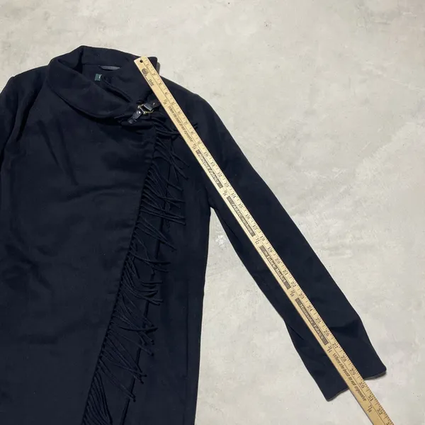 Vintage Lauren Ralph Lauren Women's Cape Dress Coat Black Wool Blend Size M - Image 5