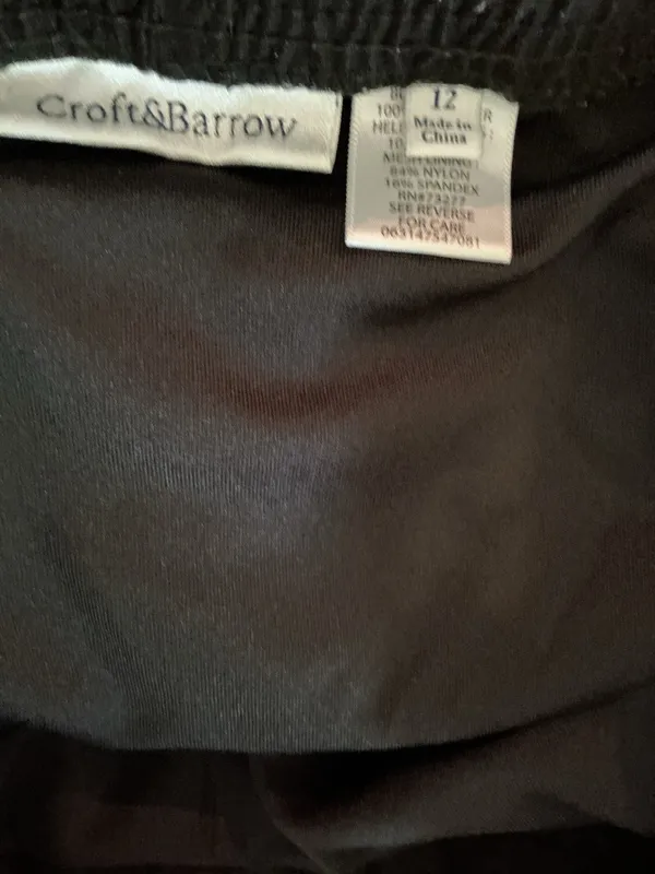 Croft & Barrow Women's Black Swim Shorts Boardshorts Size 12 (Waist 34, Inseam 3)k - Image 3