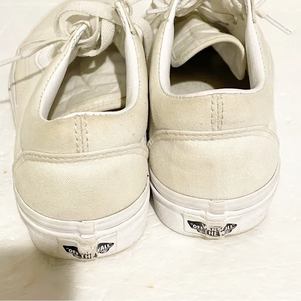 Vans Classic Canvas Skating Shoes Mens 5 Womens 6.5 Triple White Low Top Sneaker - Image 5