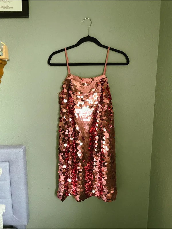 A New Day Sequin Dress Mini Dress Size XS/S Pink - Image 3