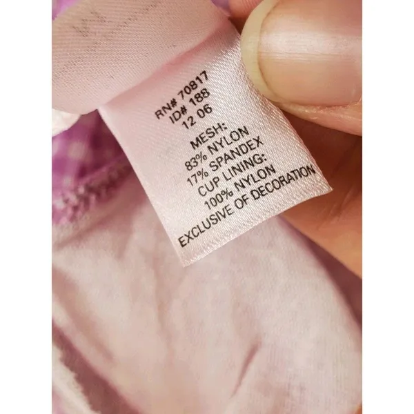 Victoria's Secret Babydoll Women Medium Bow Slip Semi Sheer Cami Pink Silky Trim - Image 9