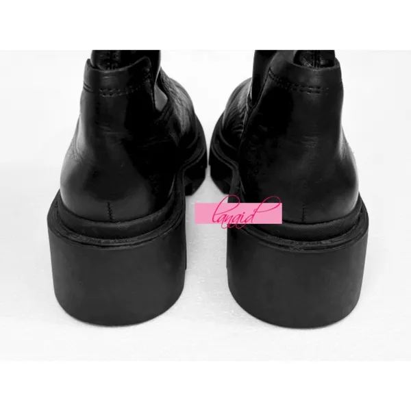 Ash Manny Over-The-Knee Biker Boots Black Thigh-High Leather Chunky Combat Edgy - Image 9