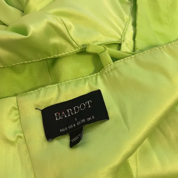 Bardot Cut Out Slit Midi Dress in Lime - Image 6