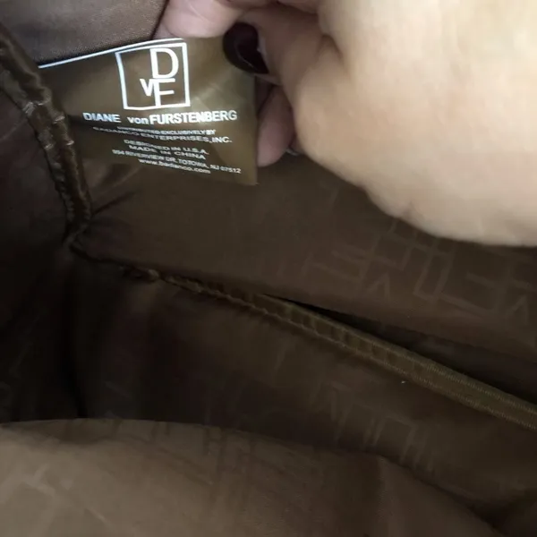 DVF Brown Multi-tone Faux‎ Suede Overnight Bag - Image 11