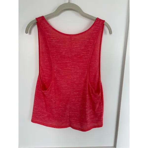 Alo Yoga Neon Pink Tank Top Sheer Lightweight Open Side Activewear-Small - Image 4