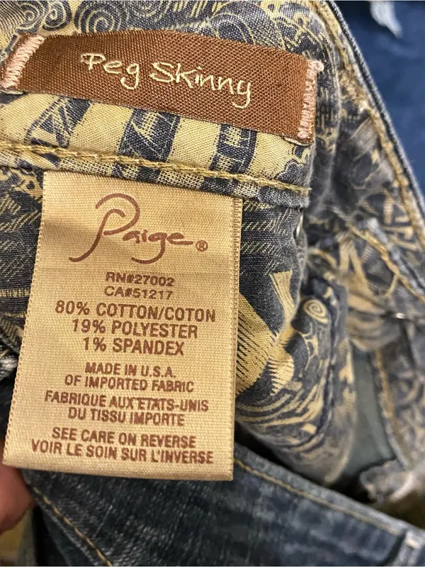 Paige Womens Size 28 31x29 31” Peg Skinny Jeans Blue Denim Cigarette Slim Leg Ma - Image 10
