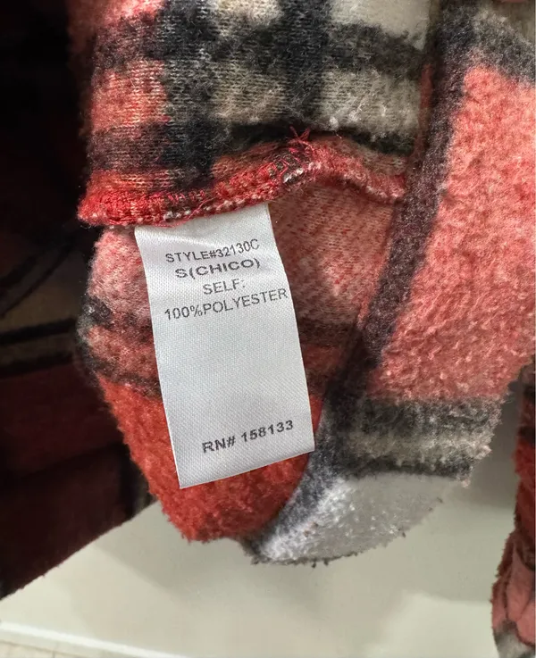 Staccato Red Plaid Front Button Up Jacket  - Image 7