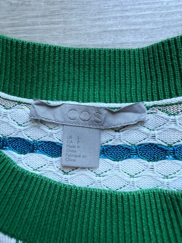 COS Textured Stitch Knit Short Sleeves Women’s Top Size S - Image 3
