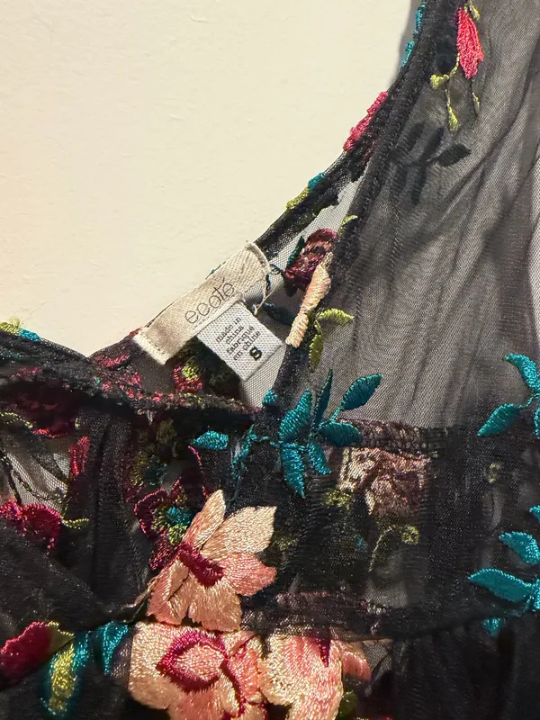 Urban Outfitters Sheer Embroidery Floral Mesh Top - Image 3
