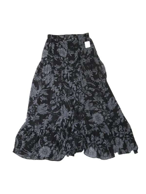 NWT Free People Colette Wide-Leg Pants in Black Gray Floral Semi-Sheer S - Image 5