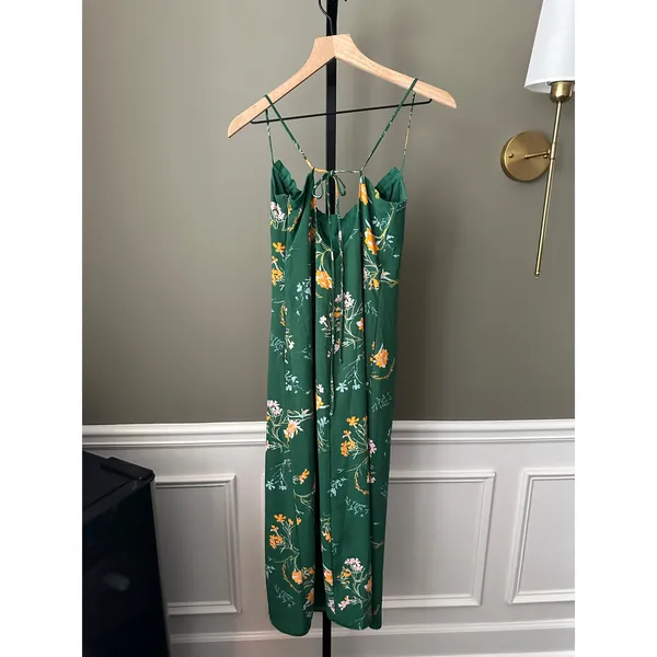 Urban Outfitters April Tie-Back Midi Slip Dress Green Medium - Image 4
