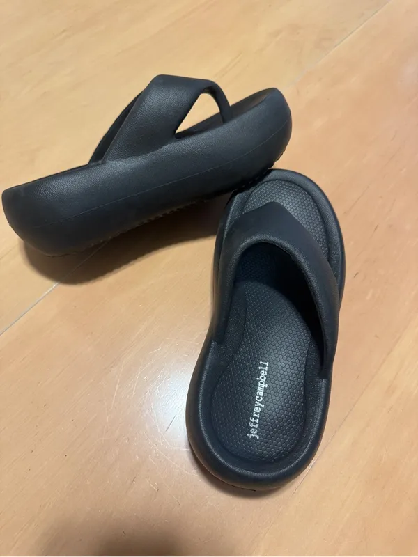 Jeffrey Campbell Black Platform Slide Sandals- 8 - Image 4