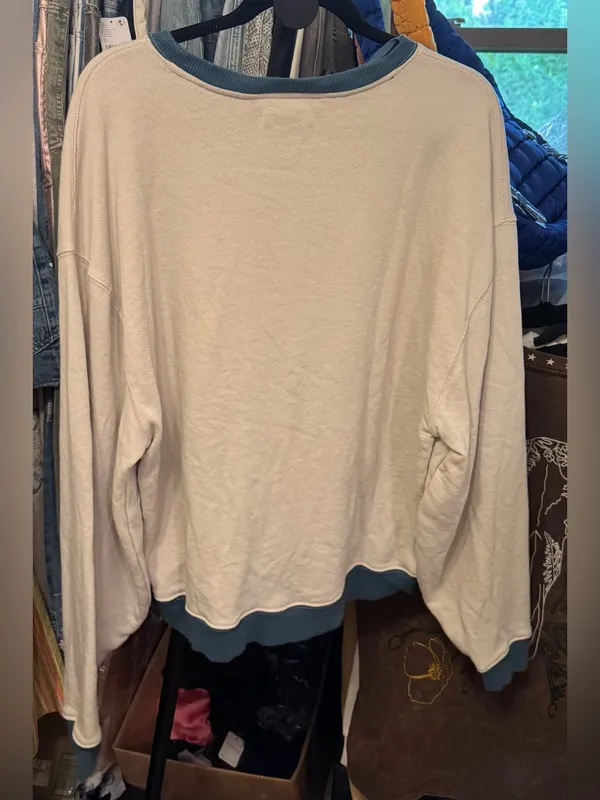 NWOT Free People We The Free Classic Crew Colorblock Sweatshirt - Tea Combo - XS - Image 8