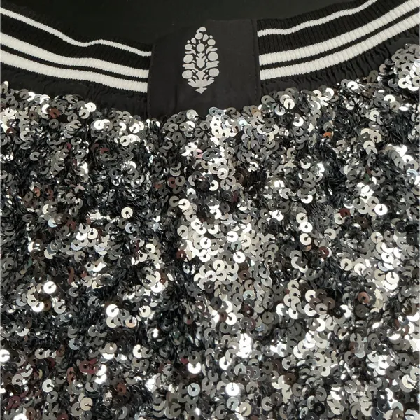 Free‎ People FP Movement Shining Star Sequin Shorts Metallic Black Combo S NWT - Image 7