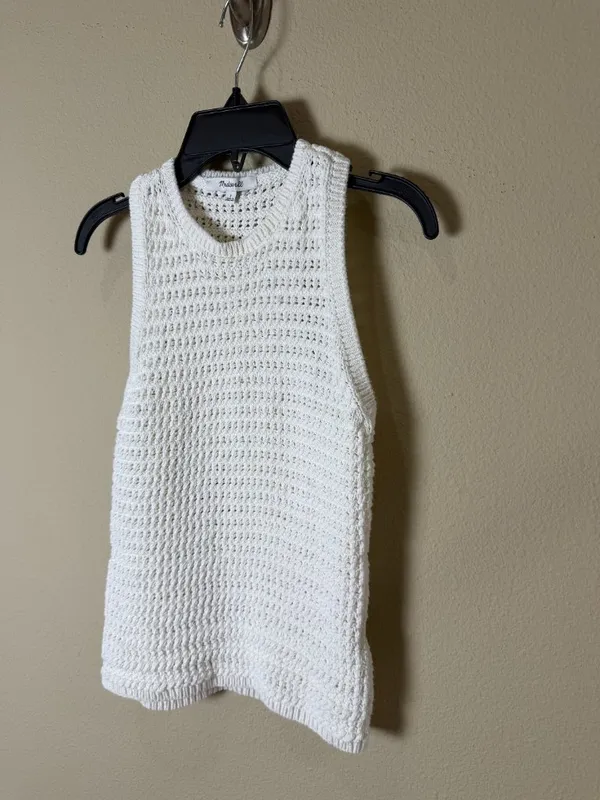Madewell Chunky Open Knit Tank Top Sweater Size Small White Cream - Image 3