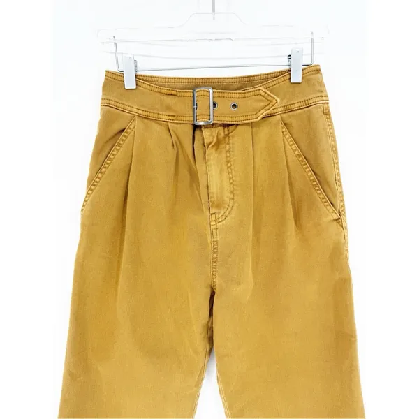 Free People High Waist‎ Belted Pants Women's 2 Tan Boho Chic - Image 4