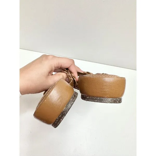 ALI MACGRAW Sandals Womens Size 8 Leather‎ Wren Woven Slip On Shoes - Image 9