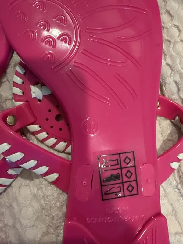 Jack Rogers Jelly Sandals Pink and White Size 10 - Image 4
