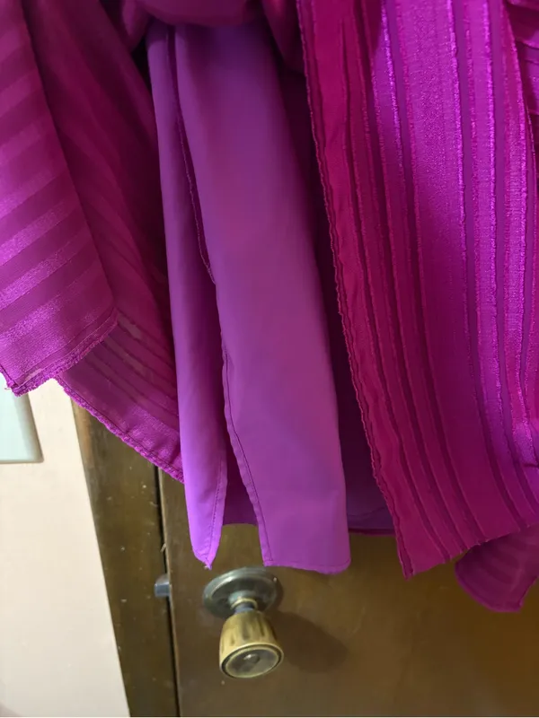 Anna Cate Fuchsia Textured Stripe Mini Dress - Image 8