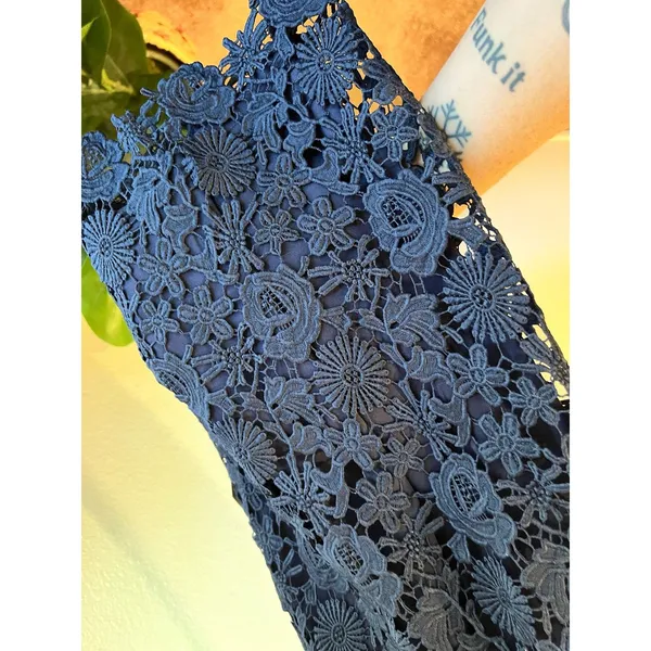Lulu's Love Poem Navy Blue Floral Lace Sleeveless Cocktail Dress NEW Size XXS - Image 7
